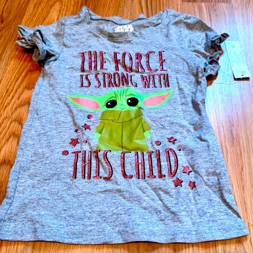 Star Wars Mandalorian Girls Gray TShirt